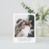 Simple Élégant Moderne Photo Mariage Carte de Rése (Debout devant)