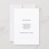 Simple élégant moderne photo mariage Save the Date (Dos)