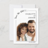 Simple élégant moderne photo mariage Save the Date (Devant)