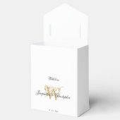 Simple Elegant Monogram White & Gold Chic Wedding  Bedankdoosjes (Geopend)
