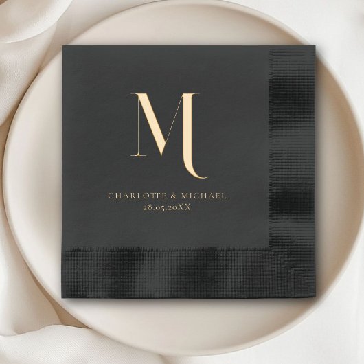 Simple, élégant, monogramme, mariage