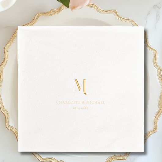 Simple, élégant, monogramme, mariage