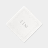 Simple Élégant Monogramme Minimal Mariage Argent (Droite)