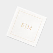 Simple Élégant Monogramme Minimal Or Mariage (Gauche)