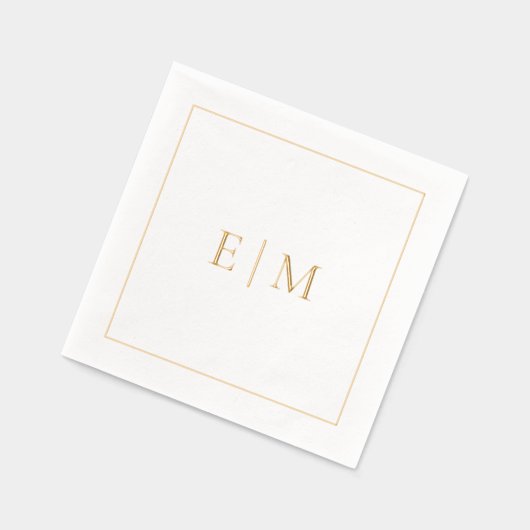 Simple Élégant Monogramme Minimal Or Mariage (Gauche)