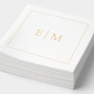 Simple Élégant Monogramme Minimal Or Mariage