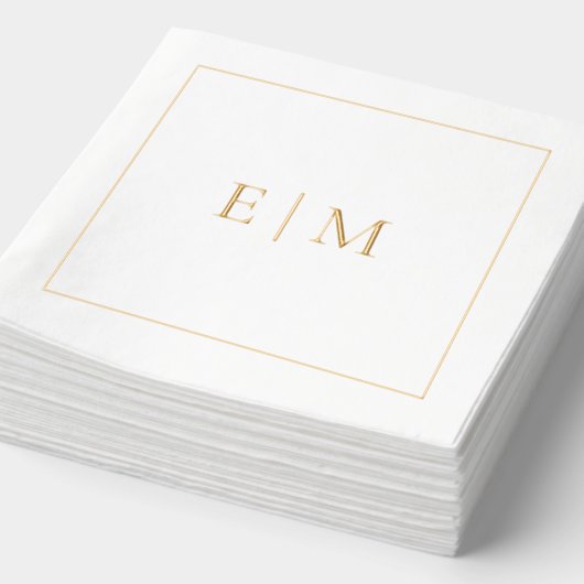 Simple Élégant Monogramme Minimal Or Mariage (Détail)