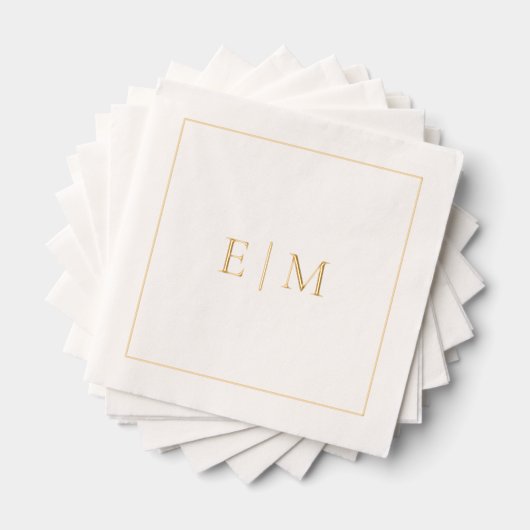 Simple Élégant Monogramme Minimal Or Mariage (Insitu (empilé))