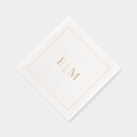Simple Élégant Monogramme Minimal Or Mariage (Droite)
