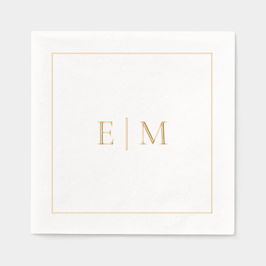 Simple Élégant Monogramme Minimal Or Mariage (Recto)