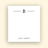 Simple Élégant Monogramme Noir Blanc Bloc-notes