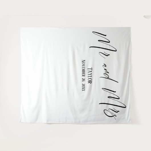 Simple Elegant Mr en Mrs. Photo Backdrop Wandkleed (Voorkant (horizontaal))