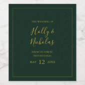 Simple Elegant Noël Vert Mariage Étiquette de vin (Étiquettes simples)