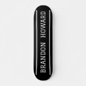Simple Elegant Noir Blanc Nom Custom Skateboard (Devant)