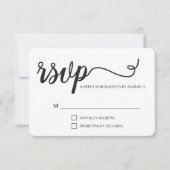 Simple élégant noir et blanc script RSVP (Devant)