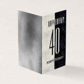 Simple élégant noir & Marbre blanc 40e anniversair (Outside)