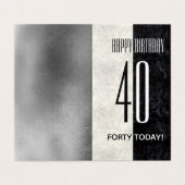 Simple élégant noir & Marbre blanc 40e anniversair (Outside Unfolded)