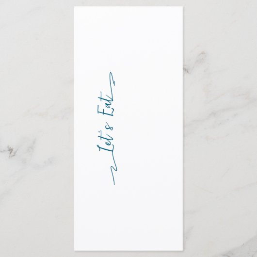 Simple Elegant Noir Moderne Mariage Menu Plat (Dos)