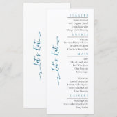 Simple Elegant Noir Moderne Mariage Menu Plat (Devant / Derrière)