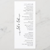 Simple Elegant Noir Moderne Mariage Menu Plat (Devant)