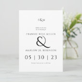 Simple Élégant Non Photo Carte de Faire-Part (Debout devant)