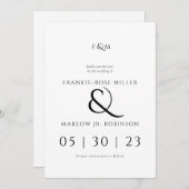 Simple Élégant Non Photo Faire-Part de Date de Sau (Devant / Derrière)