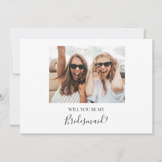 Simple Elegant Photo Bridesmaid-conceptkaart Kaart (Voorkant)