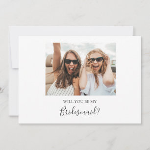 Simple Elegant Photo Bridesmaid-conceptkaart Kaart