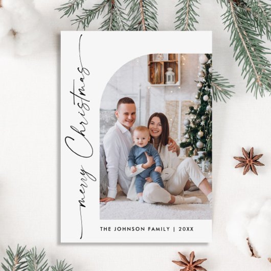 Simple Élégant PHOTO de vacances Noël Carte de vœu
