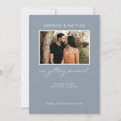 Simple Elegant Photo Dusty Blue Wedding Save The Date (Achterkant)