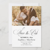 Simple Élégant Photo Mariage Save The Date (Dos)