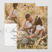 Simple Élégant Photo Mariage Save The Date (Devant / Derrière)