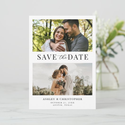 Simple Elegant Photo Wedding Save the Date (Debout devant)