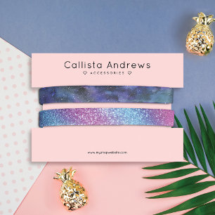 Simple Elegant Pink Black Hearts Bracelet Display Visitekaartje