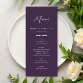 Simple Élégant Purple Mariage Accueil Menu