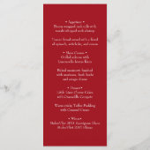 Simple Elegant Red Love Wedding Menu Card (Achterkant)