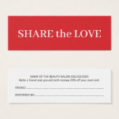 Simple Elegant Red White Beauty Carte de référence (Devant & derrière)