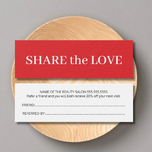 Simple Elegant Red White Beauty Carte de référence