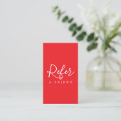 Simple Elegant Red White Reference Kaart (Staand voorkant)