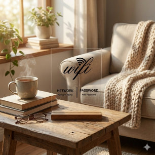 Simple Élégant Réseau Wifi Mot De Passe Info Blanc