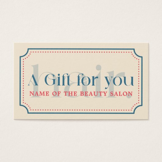 Simple Elegant Retro Bleu beauté cadeau (Devant)