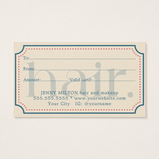 Simple Elegant Retro Bleu beauté cadeau (Dos)