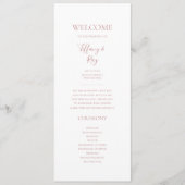 Simple Elegant Roos Gold Wedding Program Programma (Voorkant)