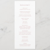 Simple Elegant Roos Gold Wedding Program Programma (Achterkant)