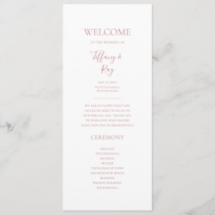 Simple Elegant Roos Gold Wedding Program Programma