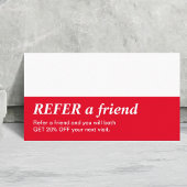 Simple Elegant Rouge Blanc Référer une carte d'ami