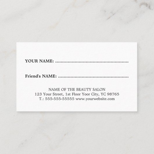 Simple Elegant Rouge Blanc Référer une carte d'ami (Dos)