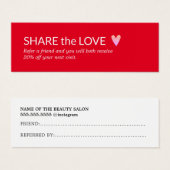 Simple Élégant Rouge Blanc Rose Coeur Référence (Devant & derrière)