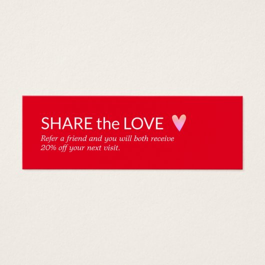 Simple Élégant Rouge Blanc Rose Coeur Référence (Devant)