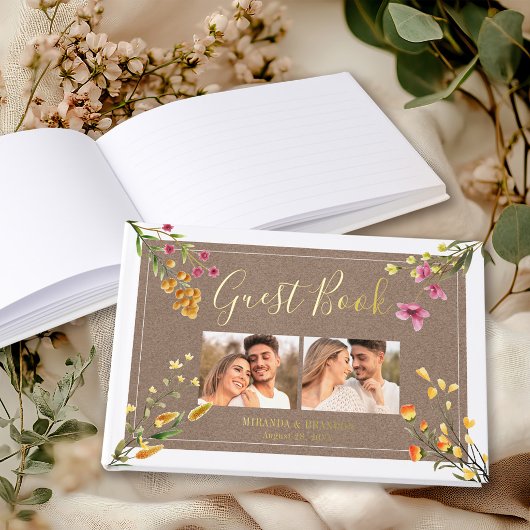 Simple Elegant Rustic Wildflowers Photo Wedding